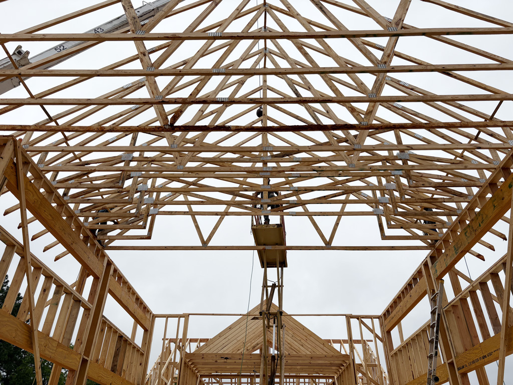 JB Crawford Construction begins framing on a custom home.